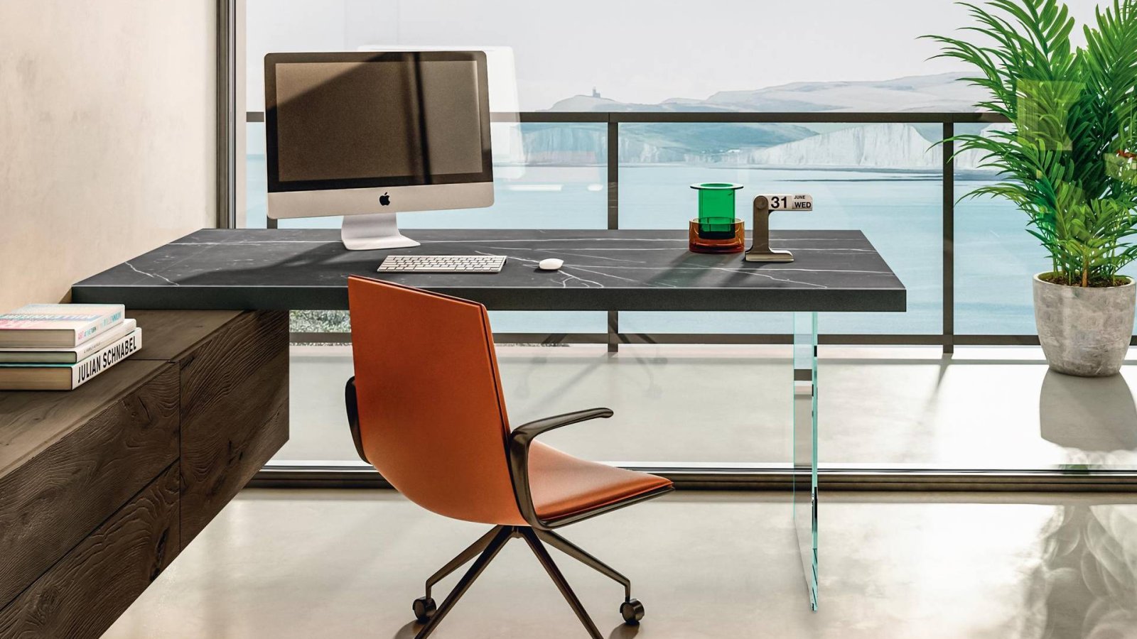 Air Desk -pöydän karkaistut lasijalat