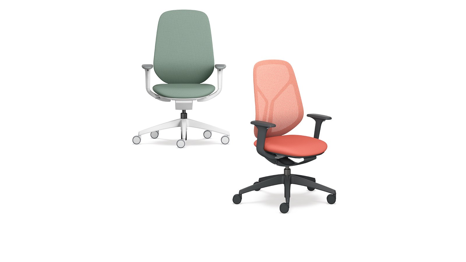 Modulaarinen työtuoli se:kit, Sedus, harmaalla kalvoselkänojalla avotoimistossa