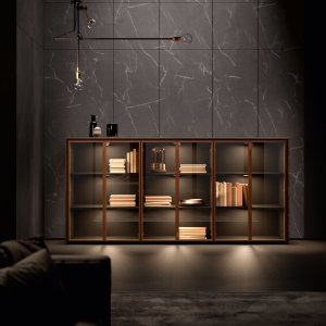 Bold58 Frame -vitriini Laminam Noir Desir -ovella