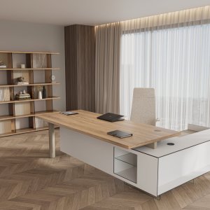 Codutti Cloud: 200 × 100 cm:n työpöytä puukannella