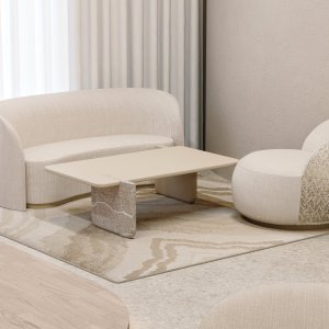 Codutti Ginza neuvotteluhuoneessa, josta on näkymä puutarhaan