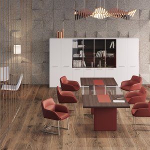 Hylly One paneelijaloilla, lasinen ylähylly kivisillä välikappaleilla