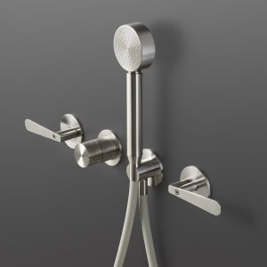 Kolmen reiän ryhmä Lutezia kääntyvällä juoksuputkella, satinoitu teräs, Cea Design