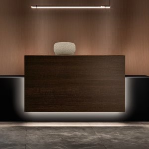 Vastaanottotiski Lux Bralcolta ympäri kiertävällä LED-valolla