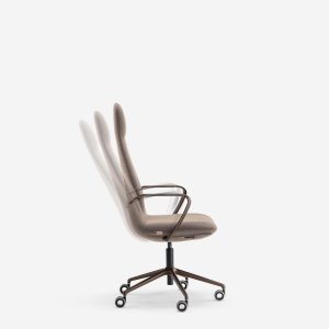 Bronze-sävyinen jalusta johtajantuolissa Synua