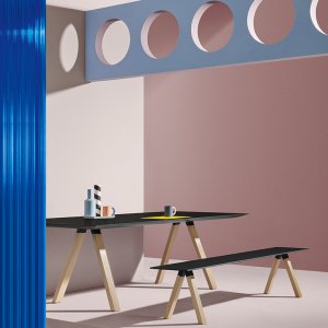 Marmorikomposiittikansi Arki-Table 240×100 -pöydässä