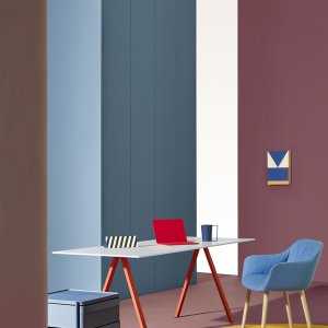 Ohut 6 mm kompaktilaminaatin reuna Arki-Table-pöydässä