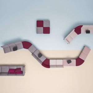 Joustovyöt Social-moduulin selkänojassa