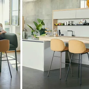 Massiivisaarninen se:café wooden chair wieniläispunotulla istuimella
