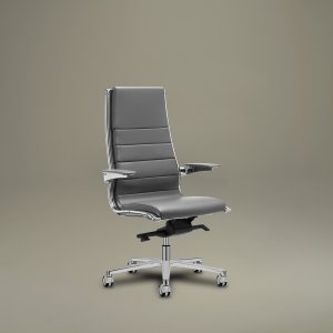 Johtajan nojatuoli Sit it Sitlandilta nahkaverhoiltuna