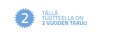 tällä tuotteella on 2 vuoden takuu